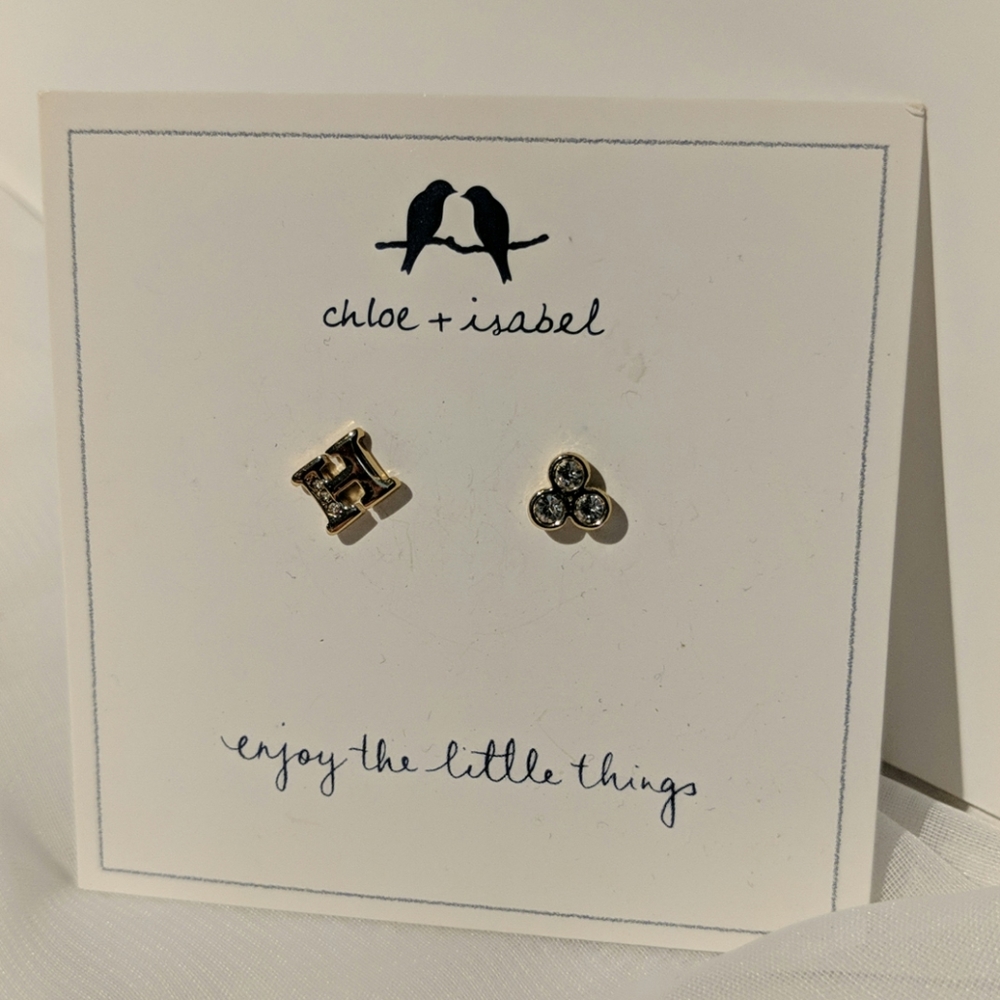 Initial "H" earrings.